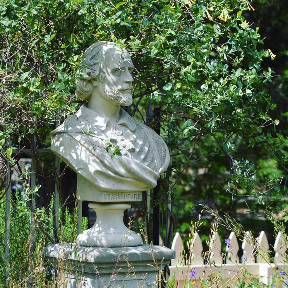 Shakespeare's bust in the Herb Garden 
